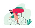 Modern illustration of a man riding a Bicycle in sports equipment Royalty Free Stock Photo